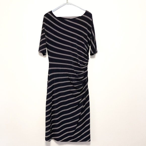 Lauren Ralph Lauren Dresses & Skirts - Lauren Ralph Lauren Navy Striped Wrap Dress - 12